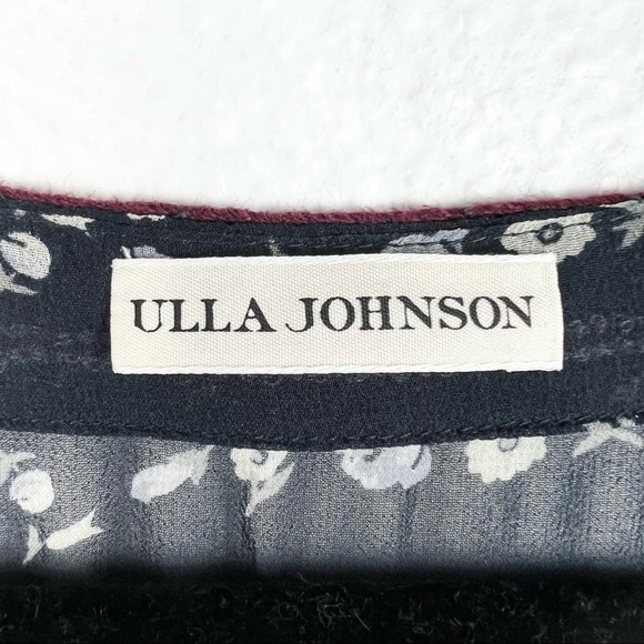 ULLA JOHNSON Leena Silk Embroidered Floral
Printed Midi Boho Dress, Black Size 4 - Picture 7 of 12